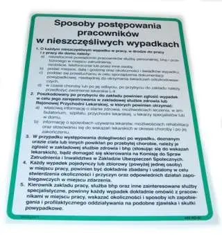 Instrukcja BHP nieszczęśliwe wypadki